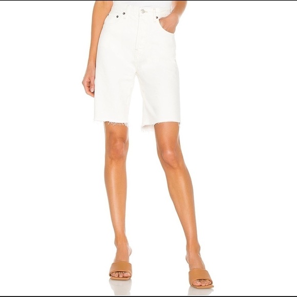 Agolde 90s Pinch Waist High Waist Longline Shorts - Picture 3 of 11